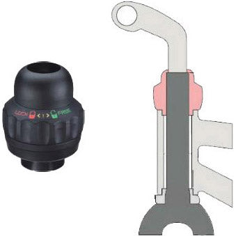 balhoofdstel met geïntegreerde stuurslot 1 inch zwart