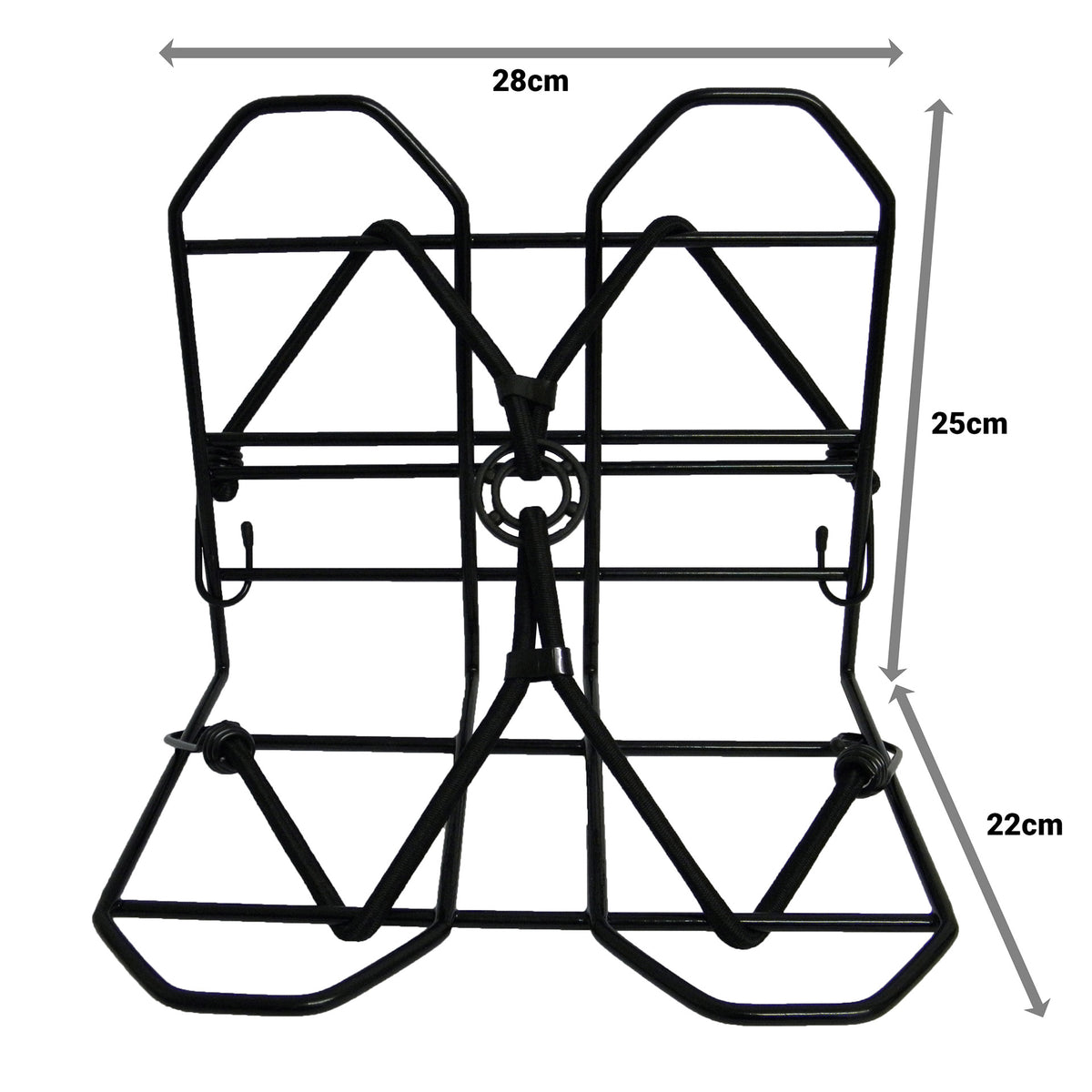 bagagerekje 28 x 25 cm zwart met spin