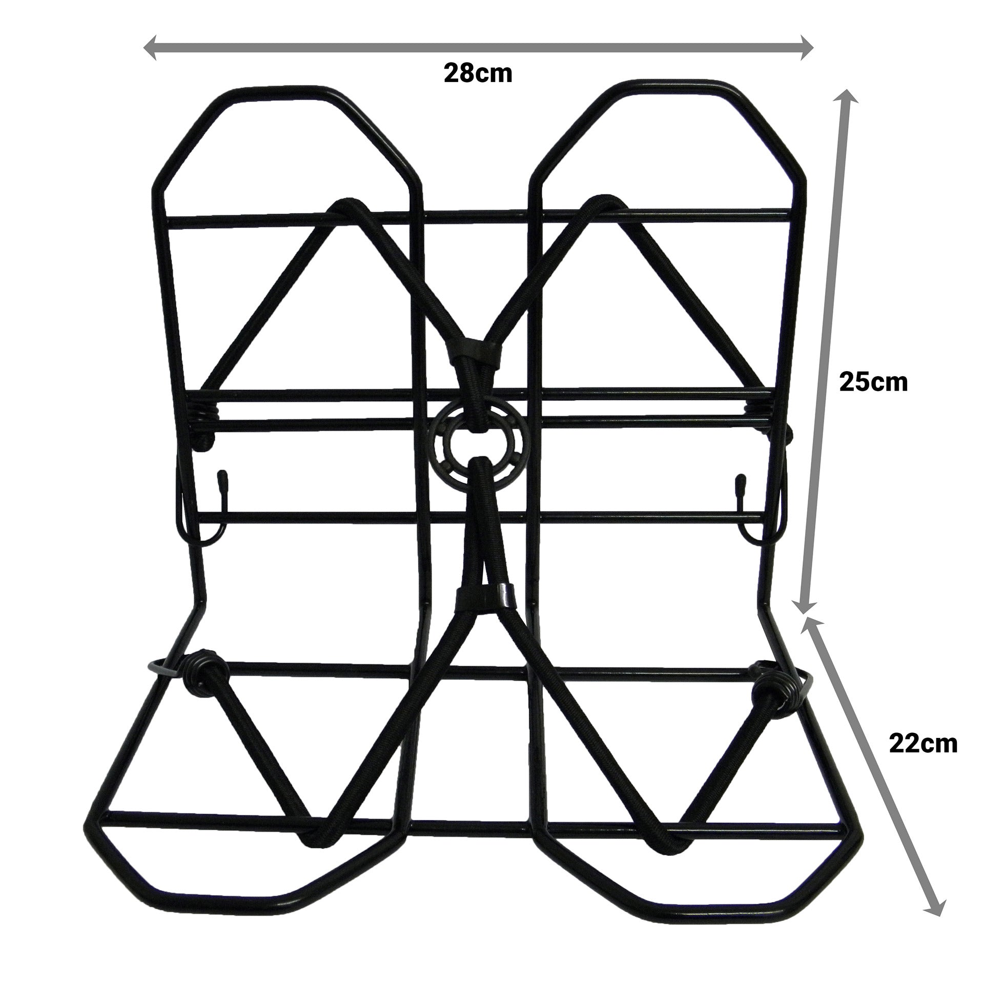 bagagerekje 28 x 25 cm zwart met spin