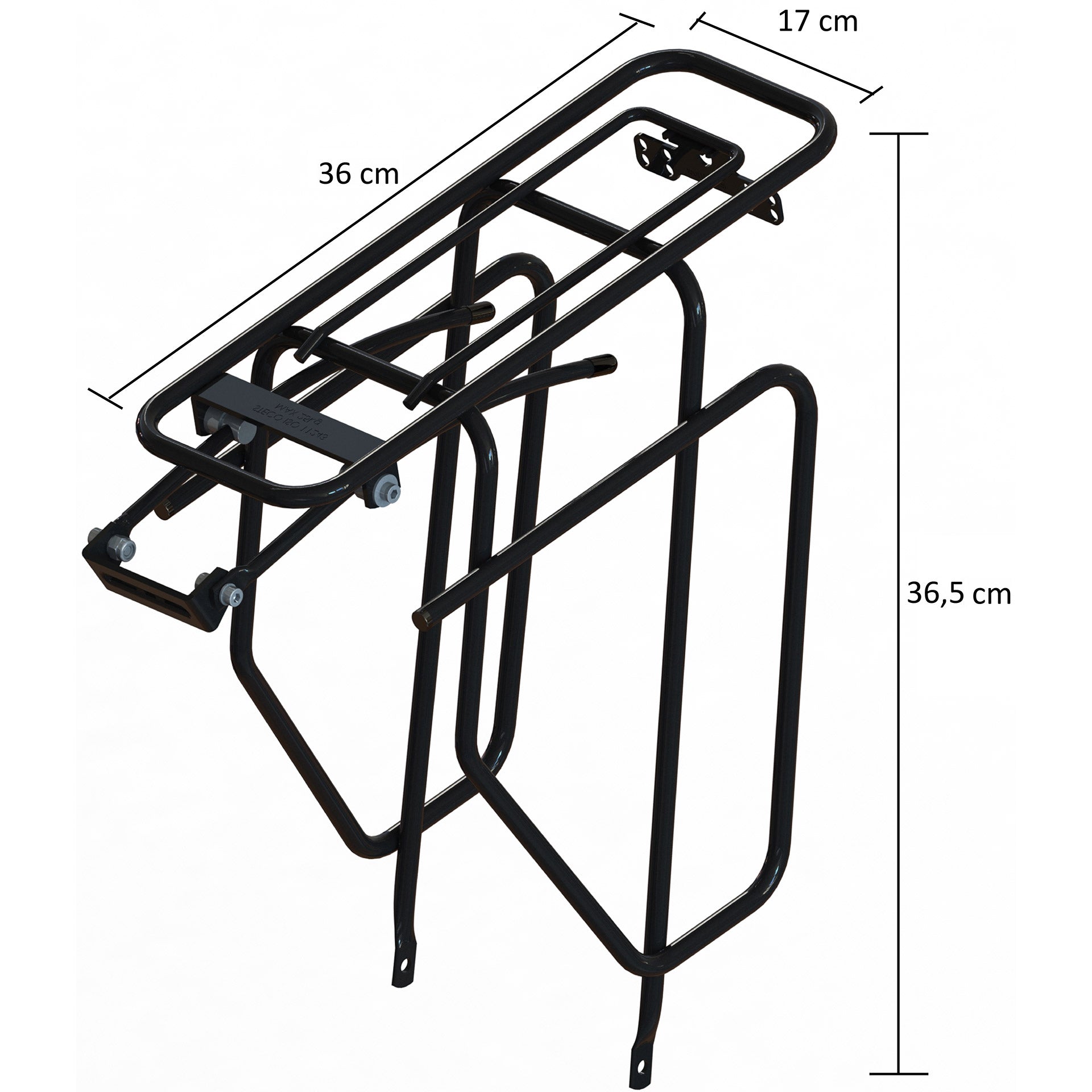 achterdrager met tasafhouders 28 inch staal zwart