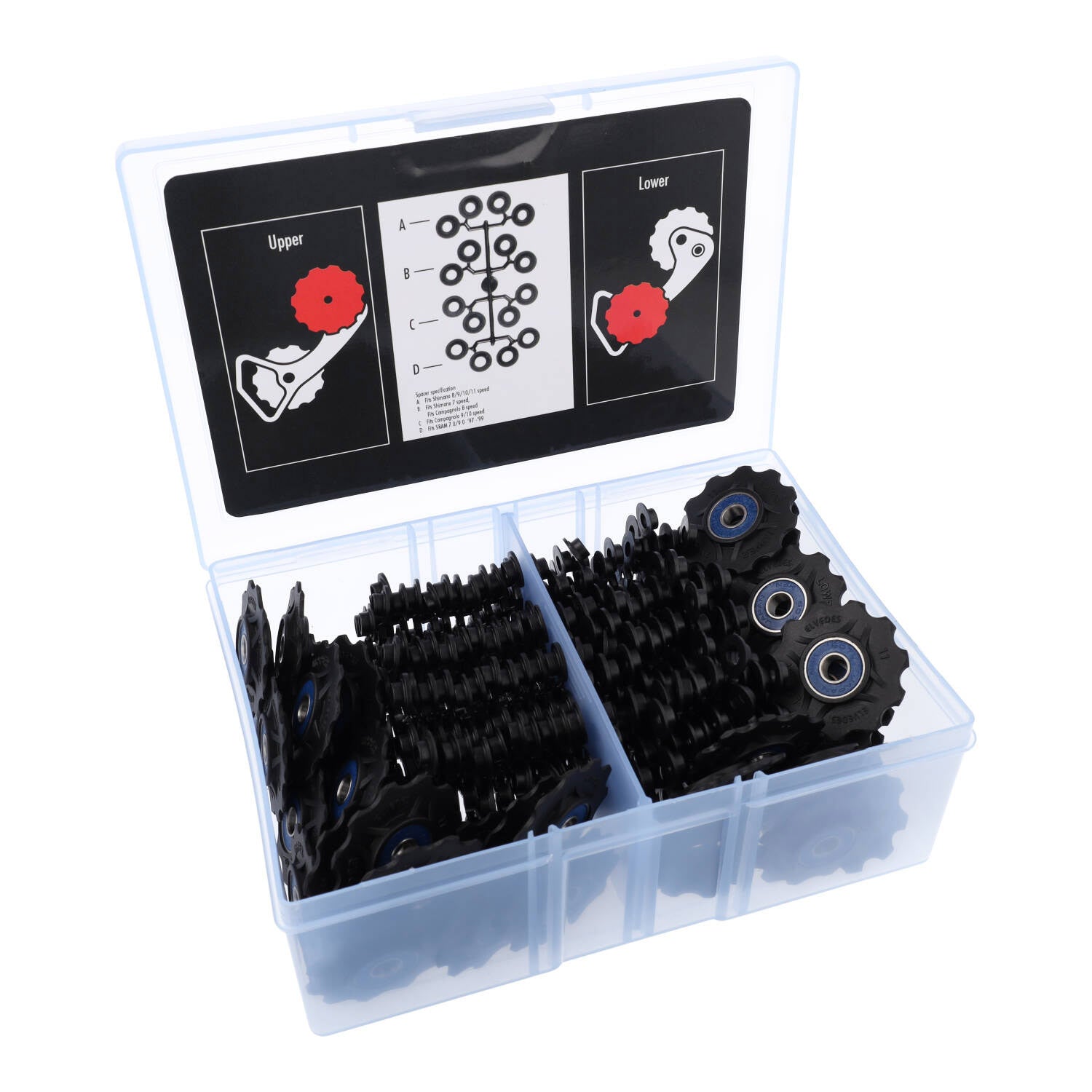 Elvedes universele derailleurwieltjes doos van 25 sets