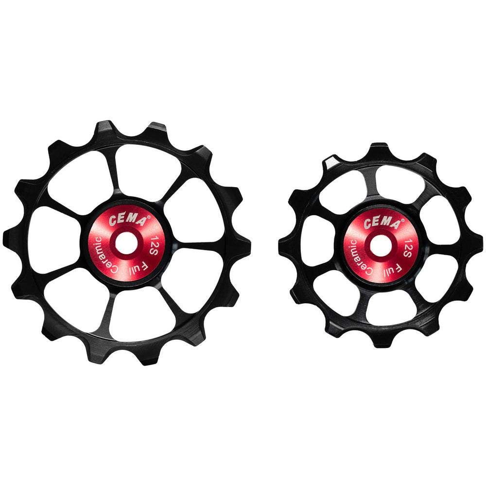 Cema derailleurwieltjes vol keramisch shimano 12v zwart