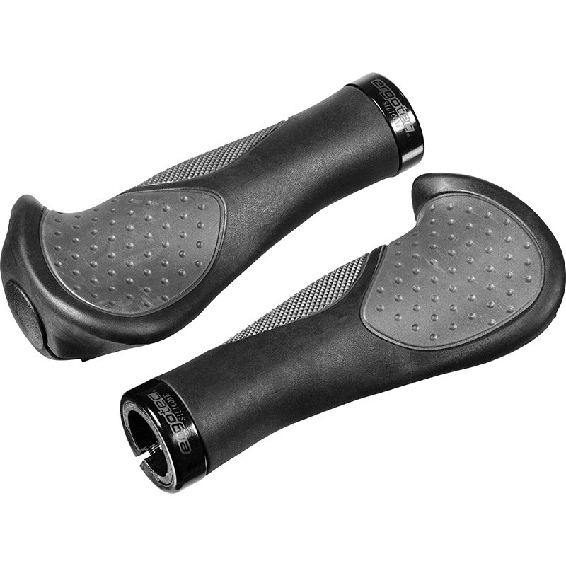 Ergotec handvatten frisco 2 siliconen kort lang zwart grijs