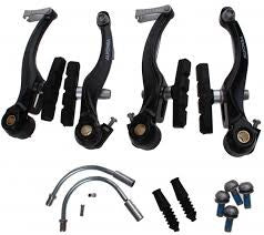 V-brake set black front + rear complete