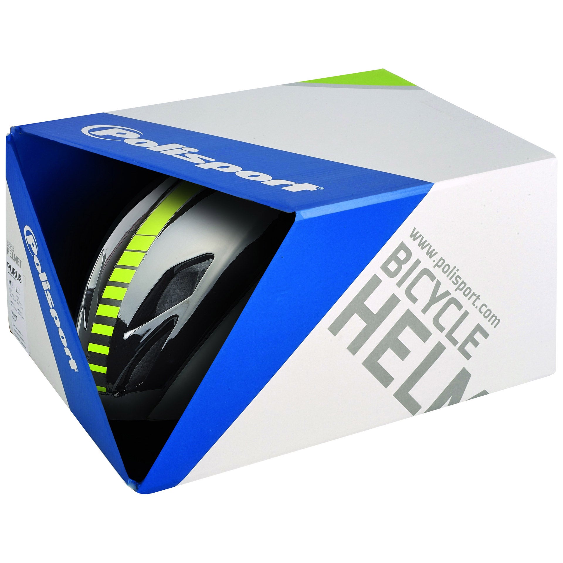 Casque de vélo Polisport Aero-R Large 58-61 cm - blanc mat noir brillant jaune fluo