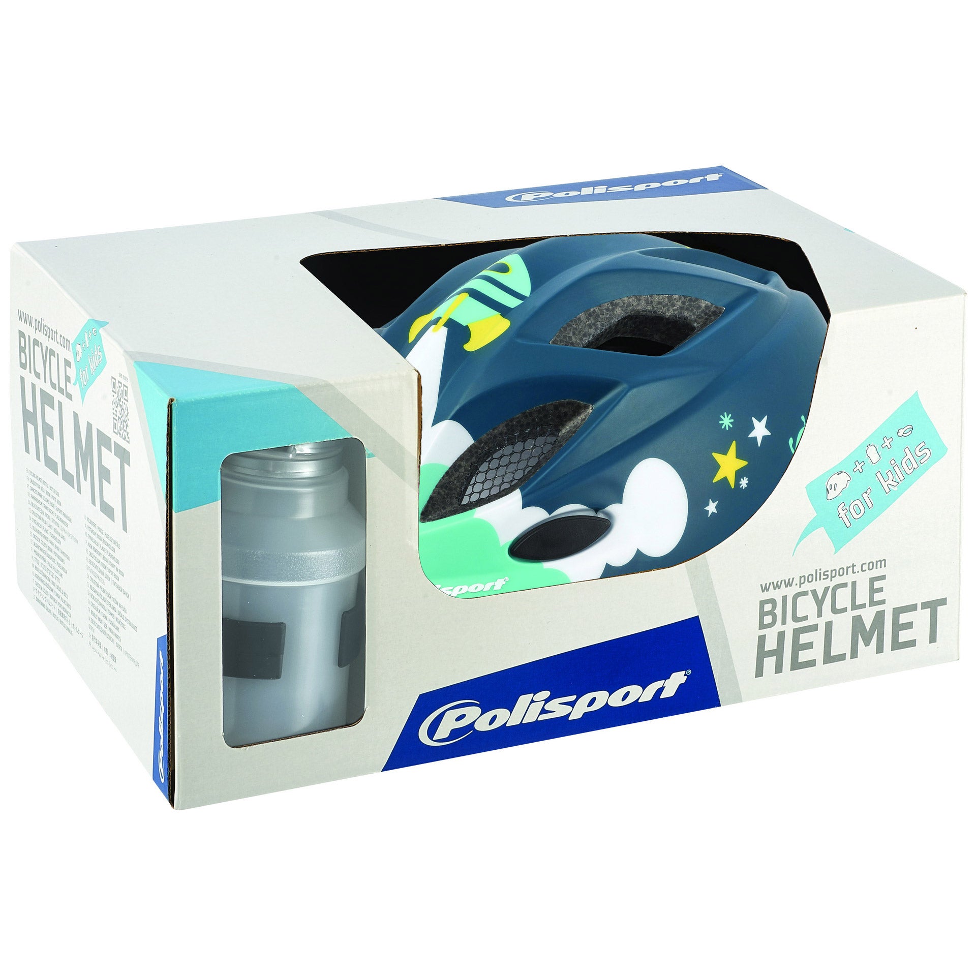 Polisport helm Kinder Spaceship + bidon XS 48-52cm