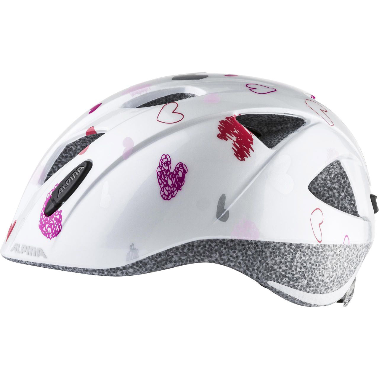 Olympische sportkleding alpina sports kinderhelm ximo white hearts 47-51 glans