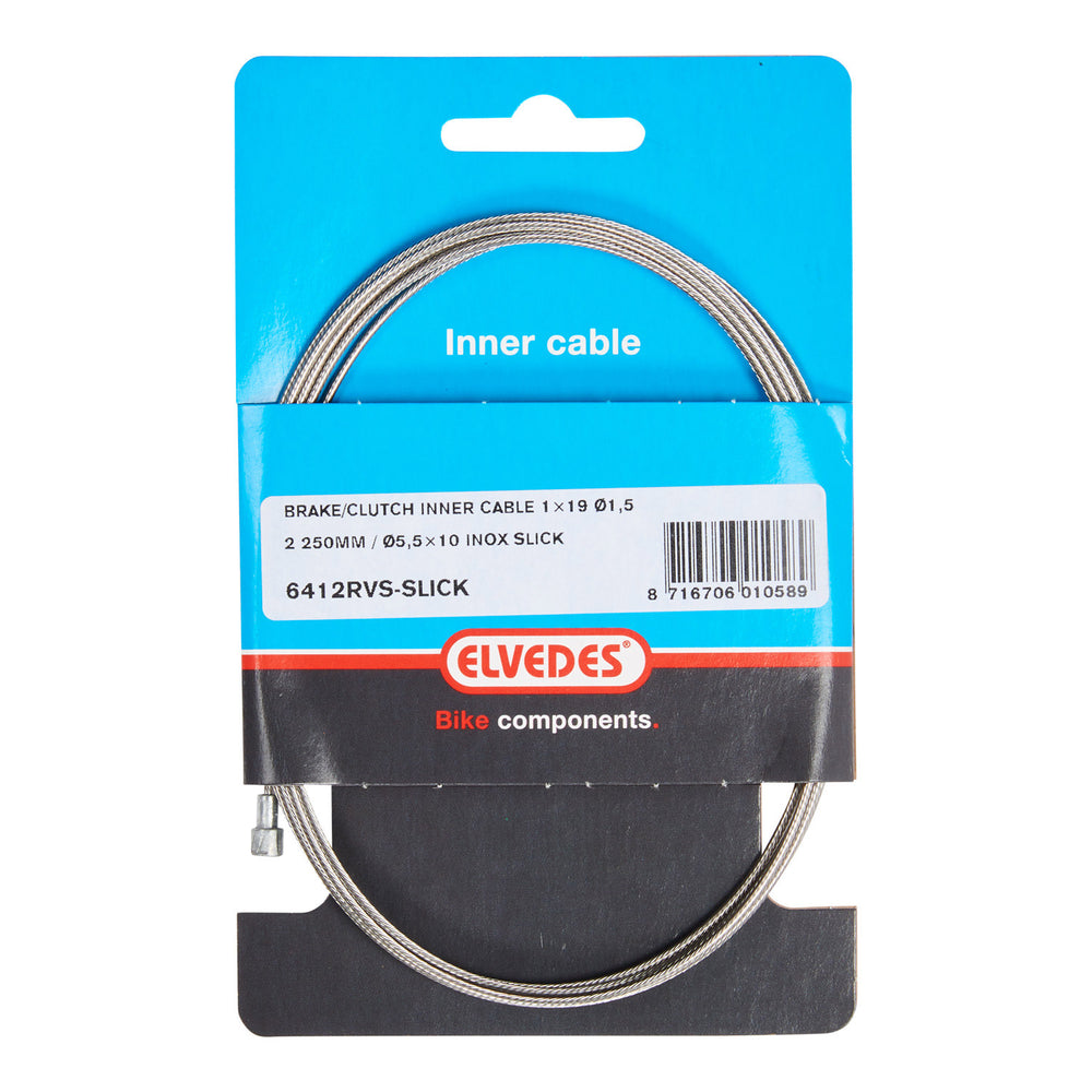 Câble intérieur de frein Elvedes 2250mm V-nipple en acier inoxydable 6412RVS-SLICK
