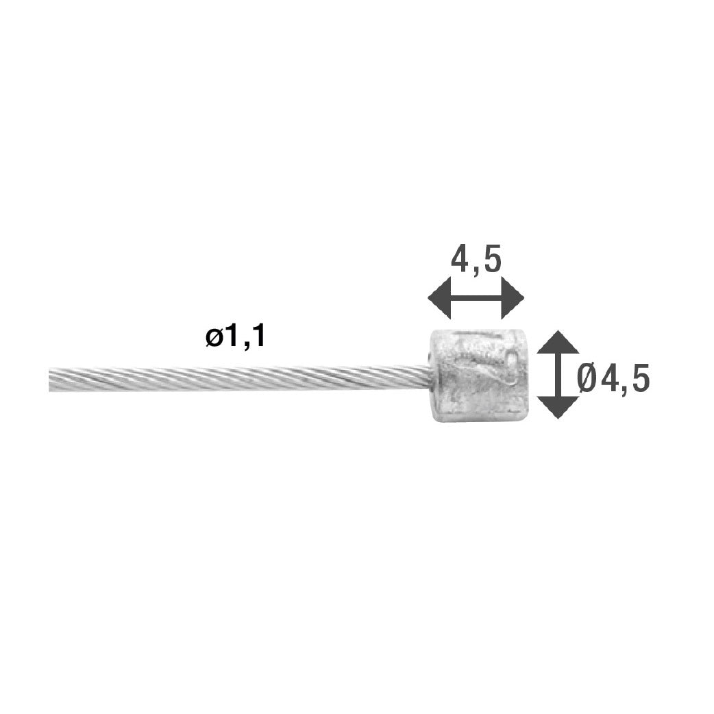 Elvedes schakel binnenkabel slick rvs 2250 mm ø 1,1 mm (100x)