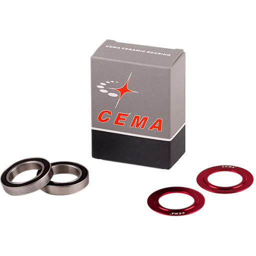 Cema kogellagerset voor 24mm trapas RVS rood