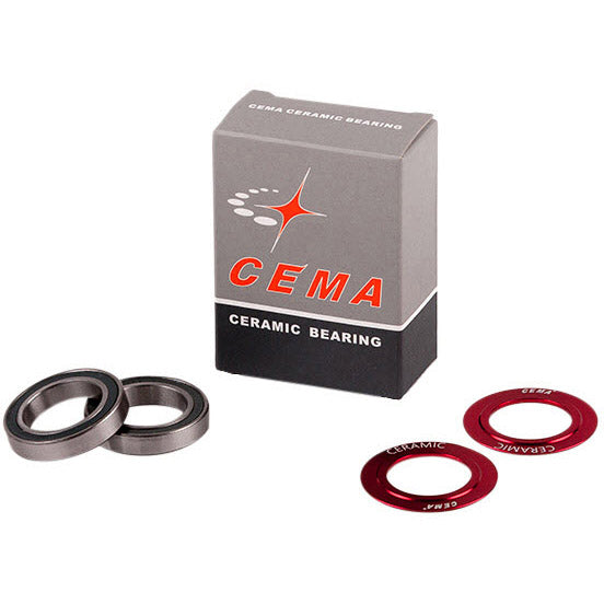 Cema kogellagerset voor 24mm trapas keramisch rood