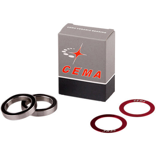 Cema kogellagerset voor 30mm trapas RVS rood