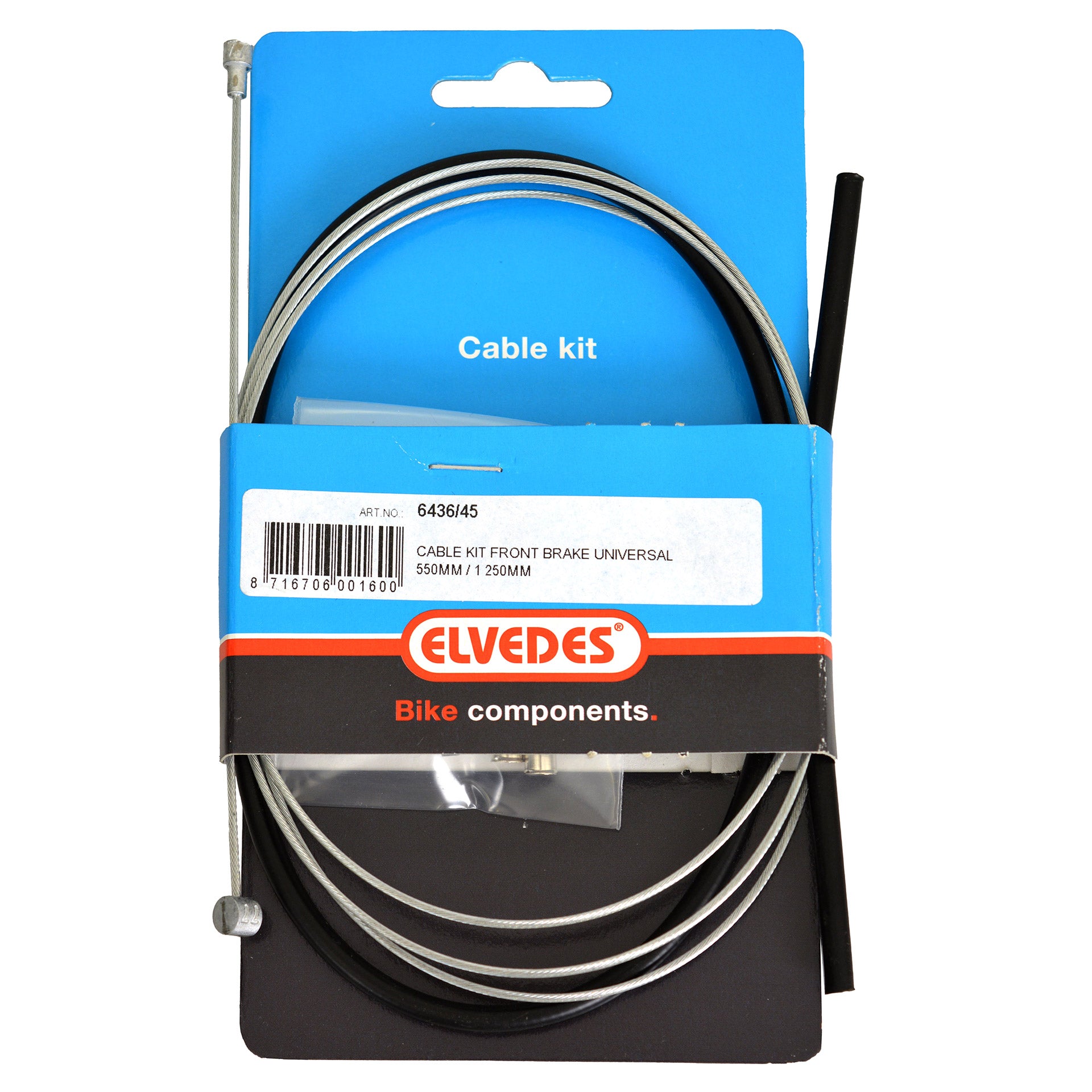 Front Brake Cable Set Universal 550 1250 mm Black