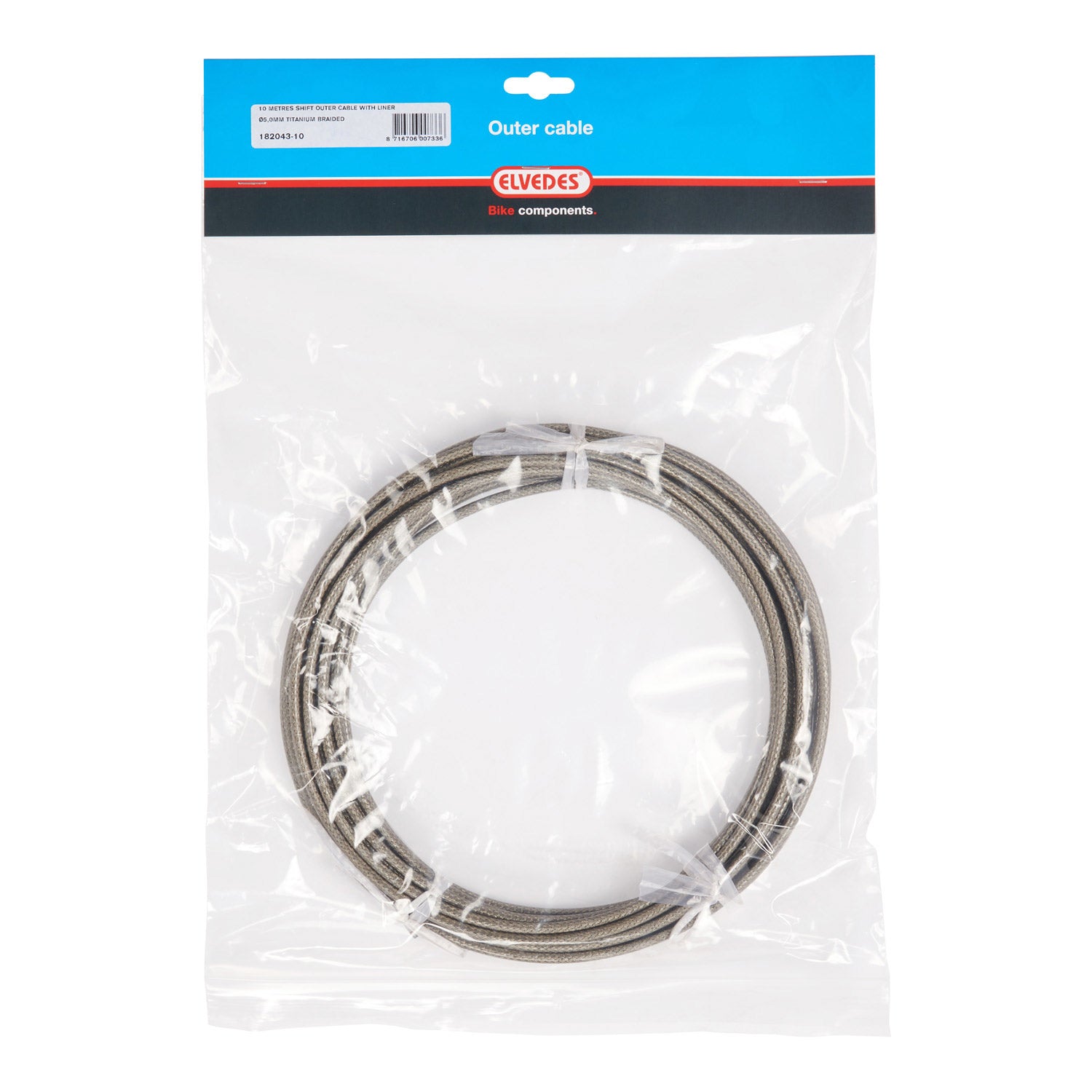 Elvedes shift cable outer 5mm (10m) braided liner 182043-10