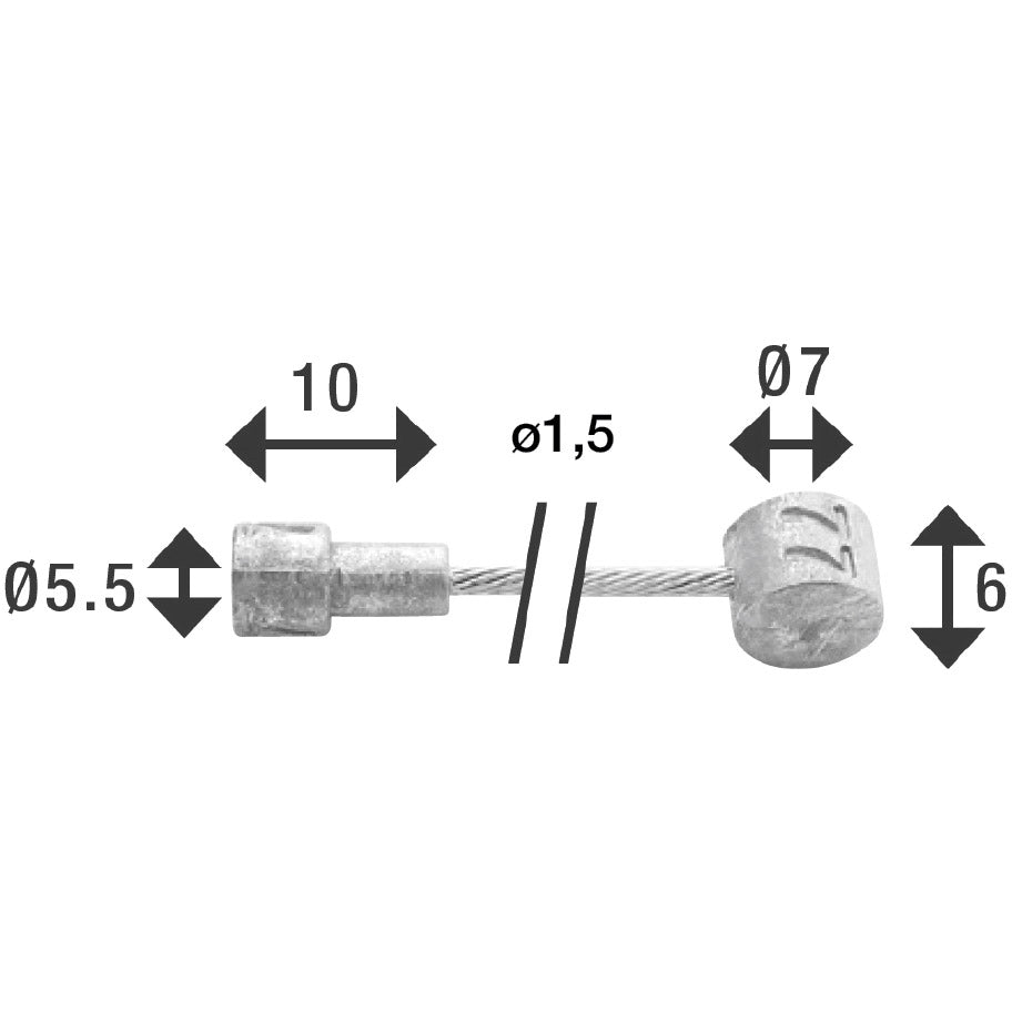 Elvedes kabel rem binnen bmx freestyle boven 1.35 rvs