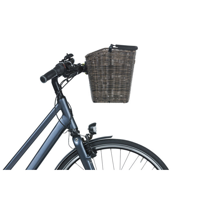 Basil Bremen Rattan Look KF - fietsmand - voorop - donkerbruin