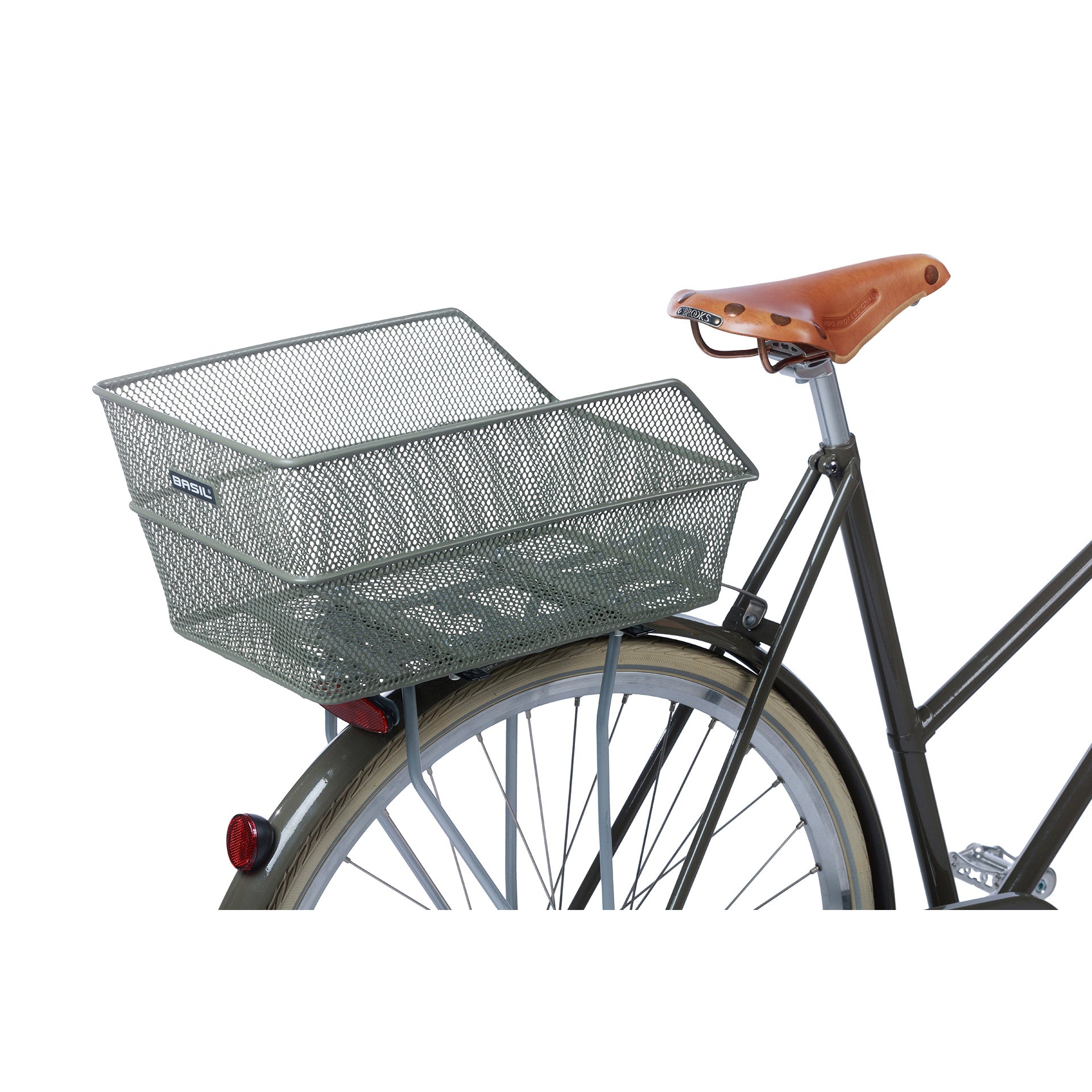 Basil Cento - fietsmand - achterop - olijfgroen