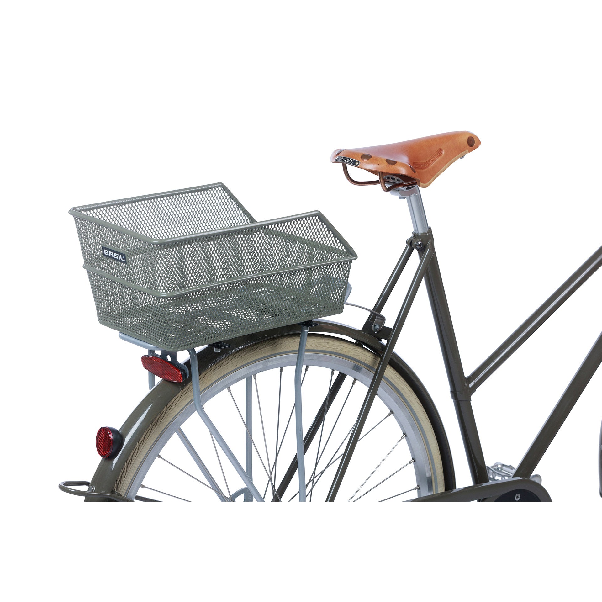 Basil Cento S - fietsmand - achterop - olijfgroen
