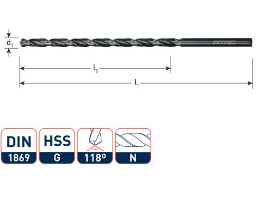 Rotec spiraalboor extra lang 8.0x240 165