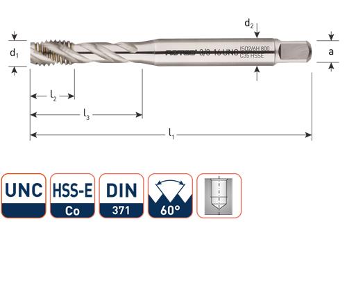 Rotec machinetap 3 4 unc din376 blind