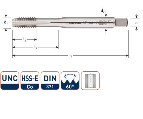 Rotec machinetap 7 16 unc din376