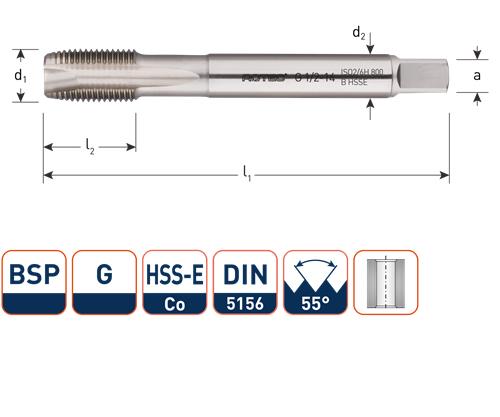 Rotec machinetap din374 1 8 g