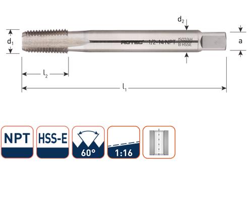 Rotec machinetap din374 1 2 npt