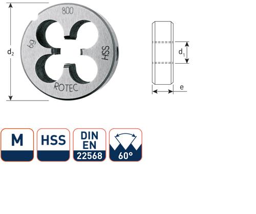Rotec ronde snijplaat m12 38x14 hss