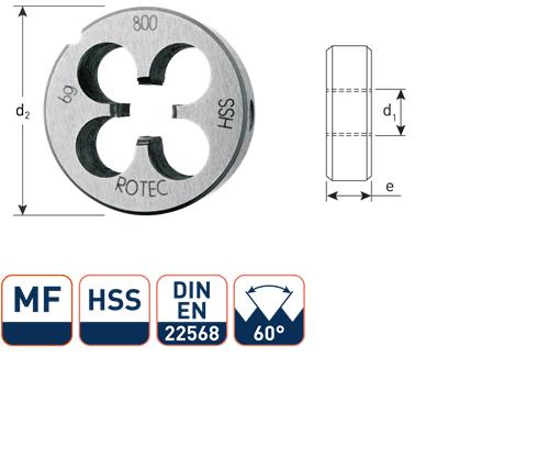 Rotec ronde snijplaat mf22x1 hss