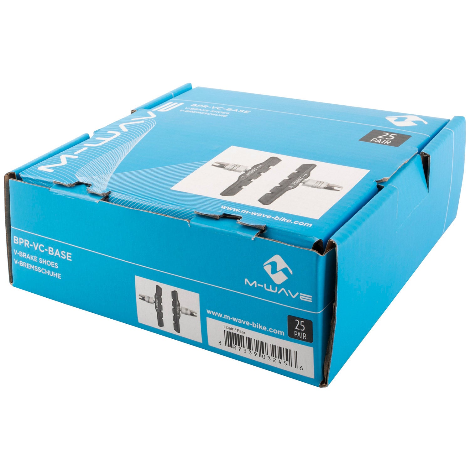 M-wave basis v-brake remblokken 72mm asymmetrisch per 25 paar