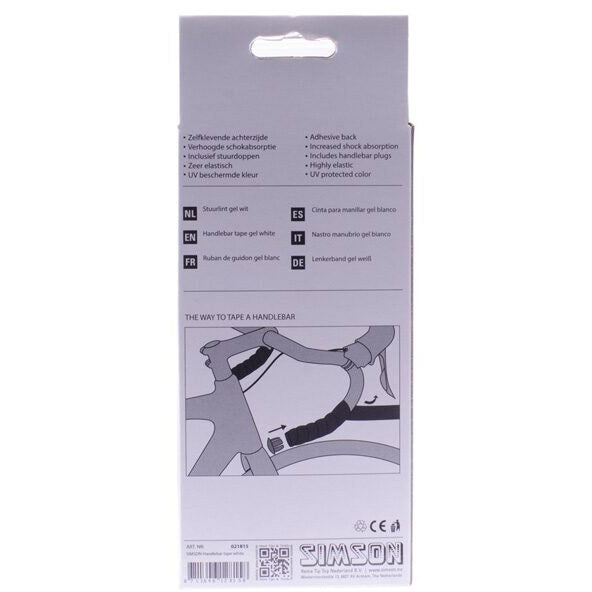 Simson Stuurlint Gel wit (racefiets, schokabsorberend, comfortabel)