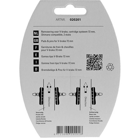 Simson V-brake cartridge brake shoe