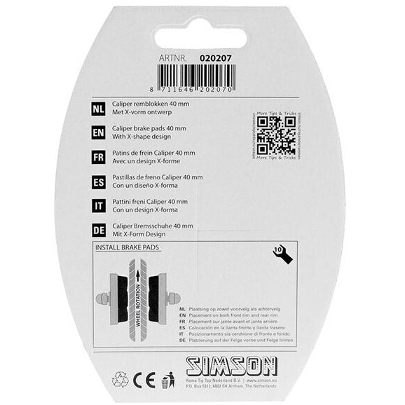 Simson remschoen Remklauw 40mm per set op kaart