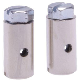 schroefnippels 15 x 8 mm zilver 2 stuks