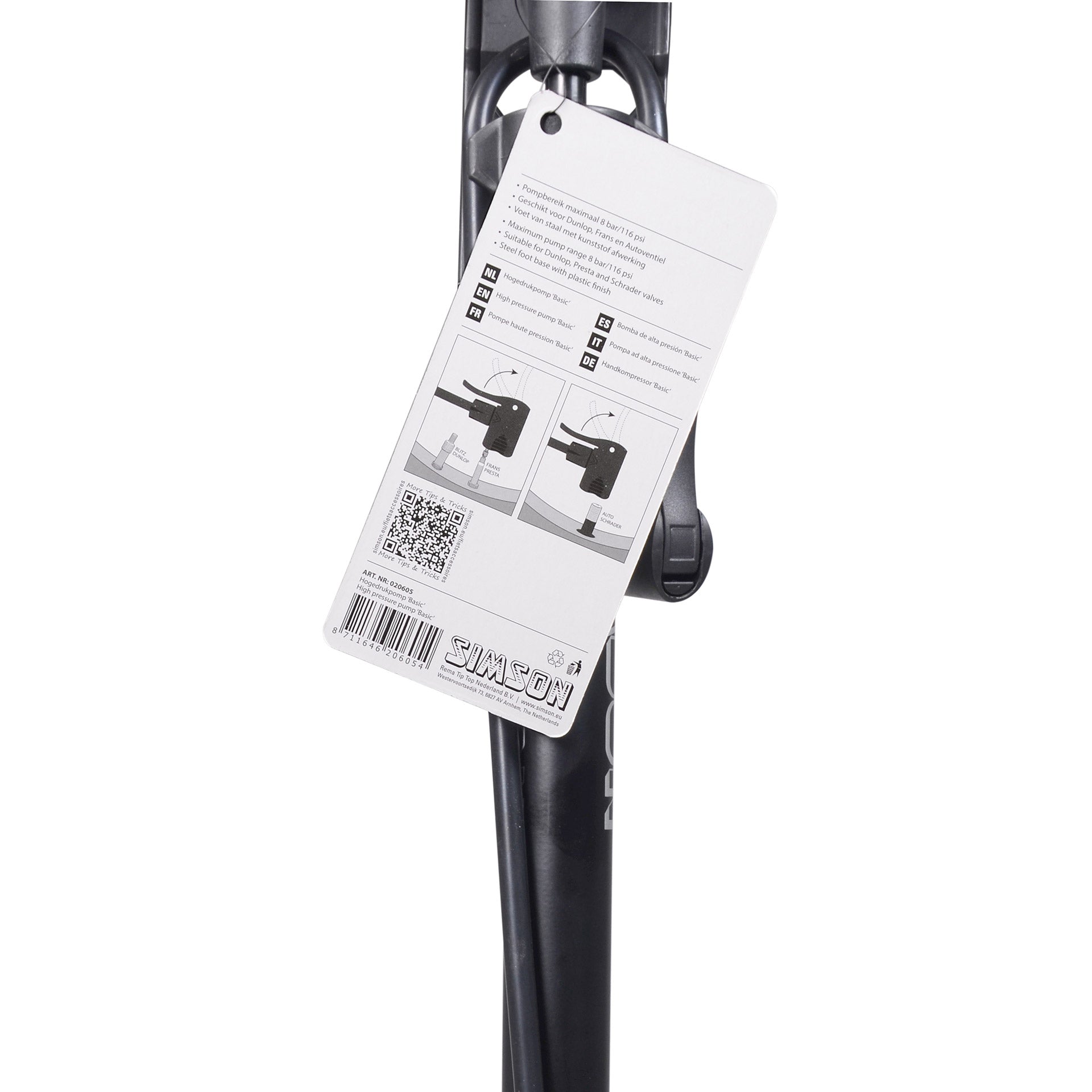 hogedrukpomp Basic 60 cm zwart