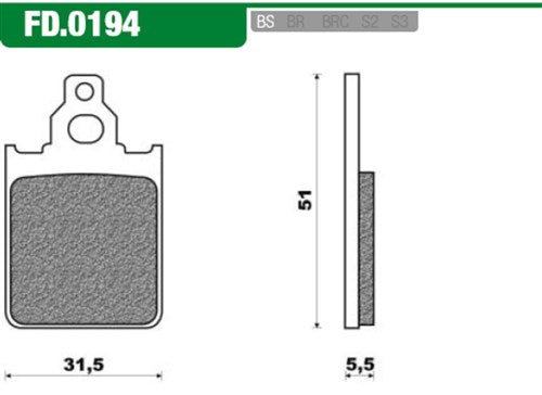 Plaquette de frein à disque newfren fd0194 quartz ital