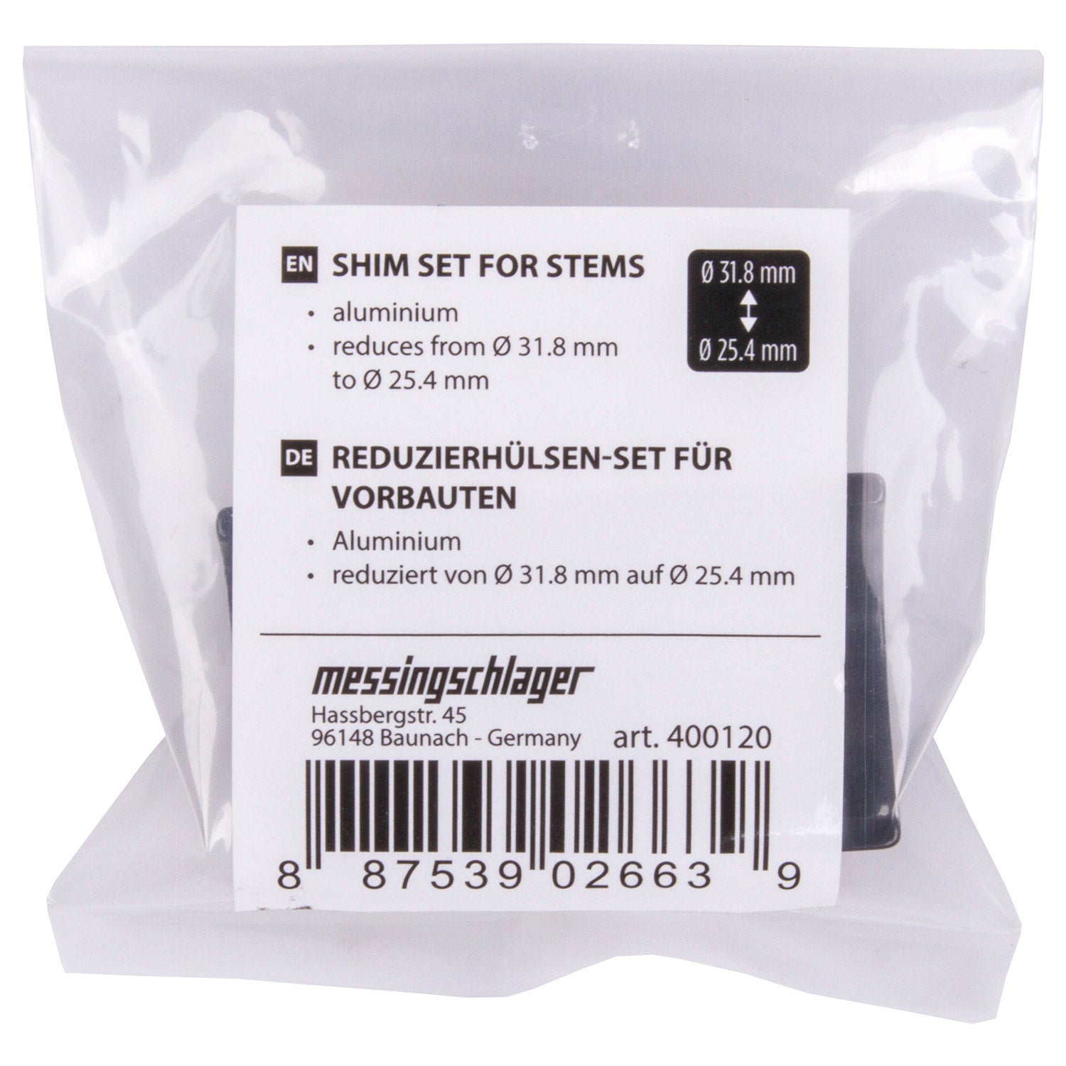 M-wave opvulset stuur 25,4mm naar 31,8mm zwart