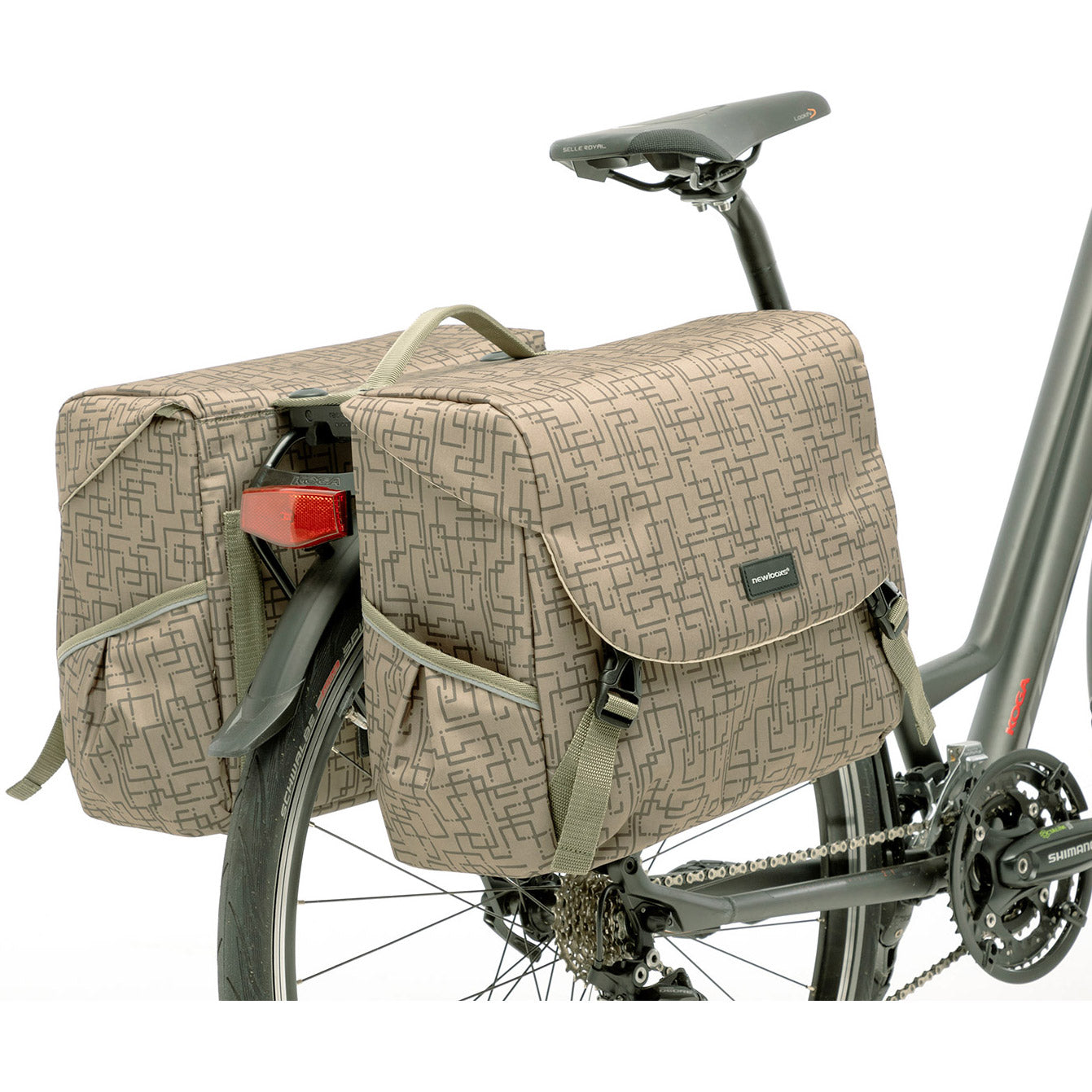 Mondi Joy Dubbele fietstas - waterafstotend polyester - Racktime - Ivy Grey