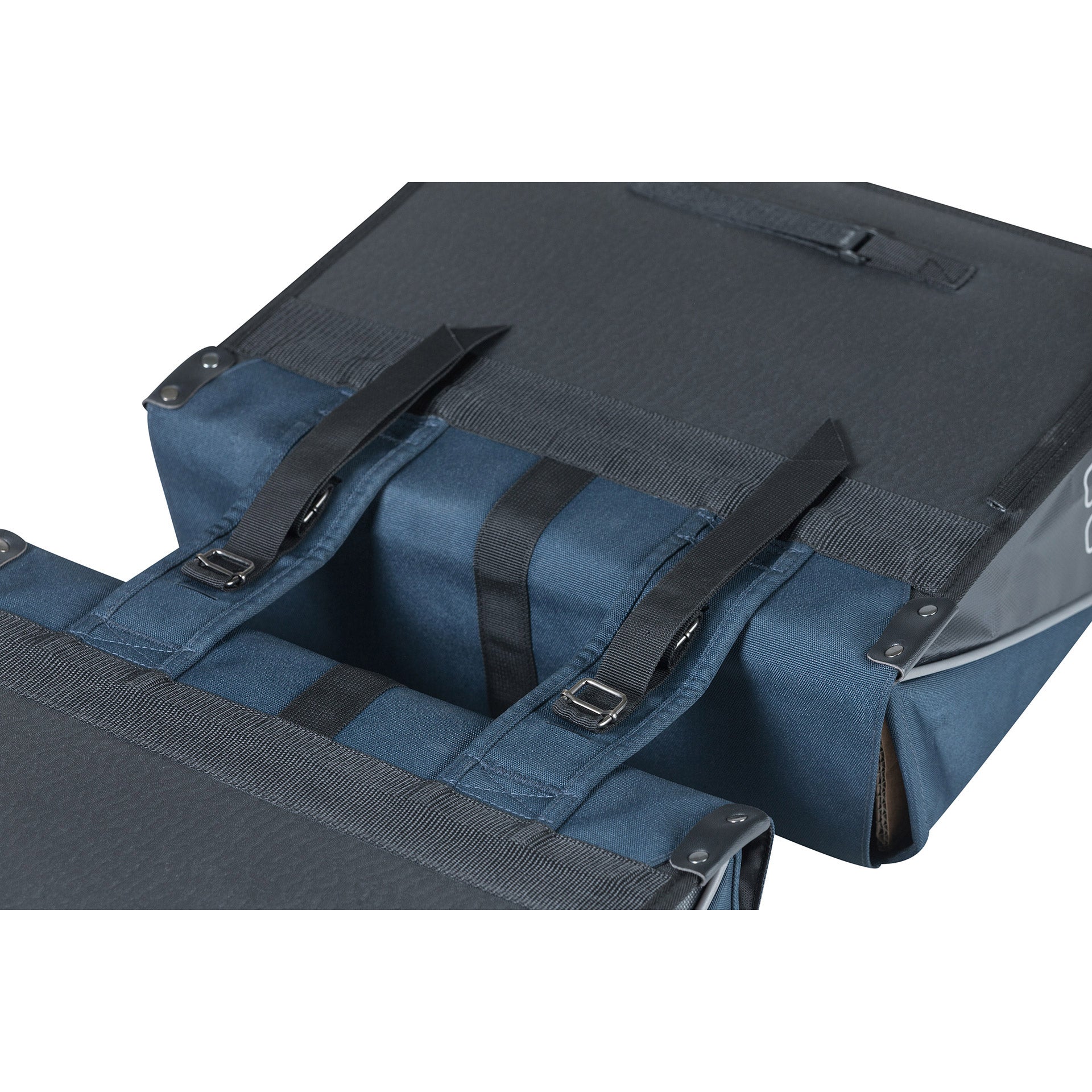Basil Forte dubbele fietstas, waterafstotend, navy blauw zwart, 35L