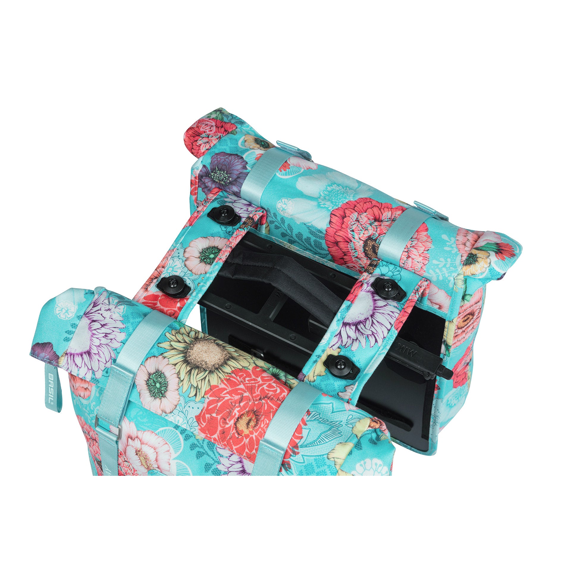 Basil Bloom Field dubbele fietstas, waterdicht, hemelsblauw, 35L