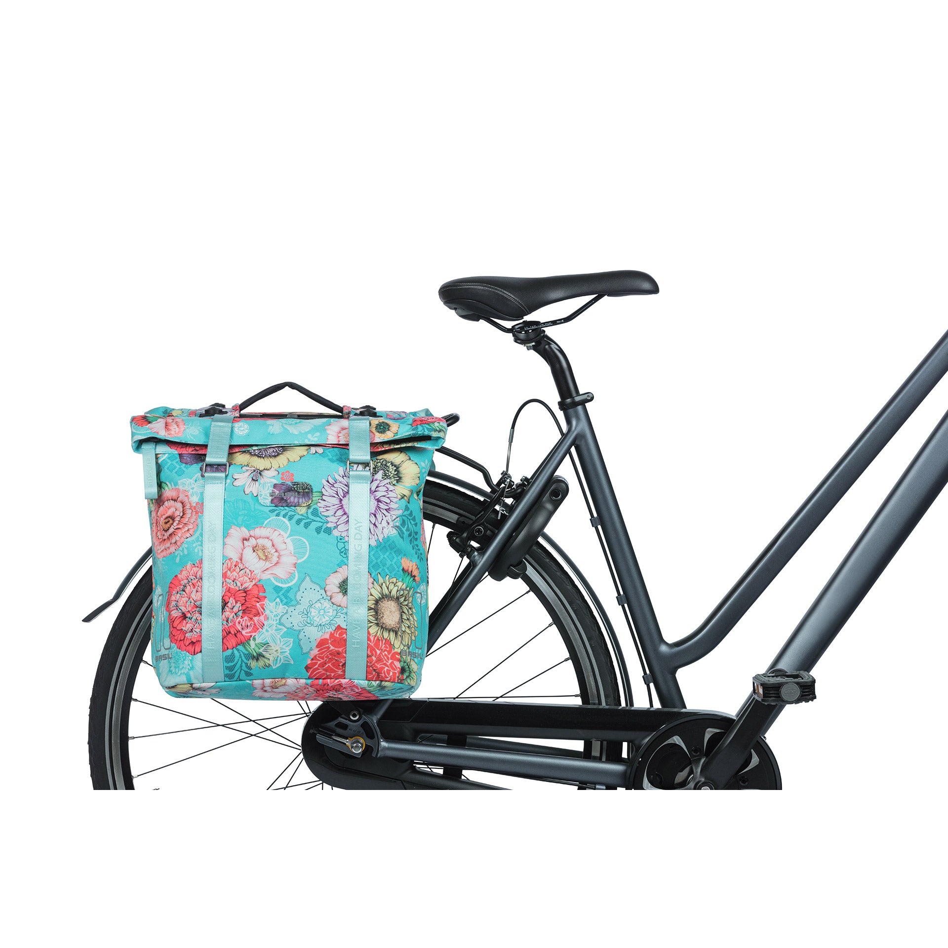 Basil Bloom Field dubbele fietstas, waterdicht, hemelsblauw, 35L
