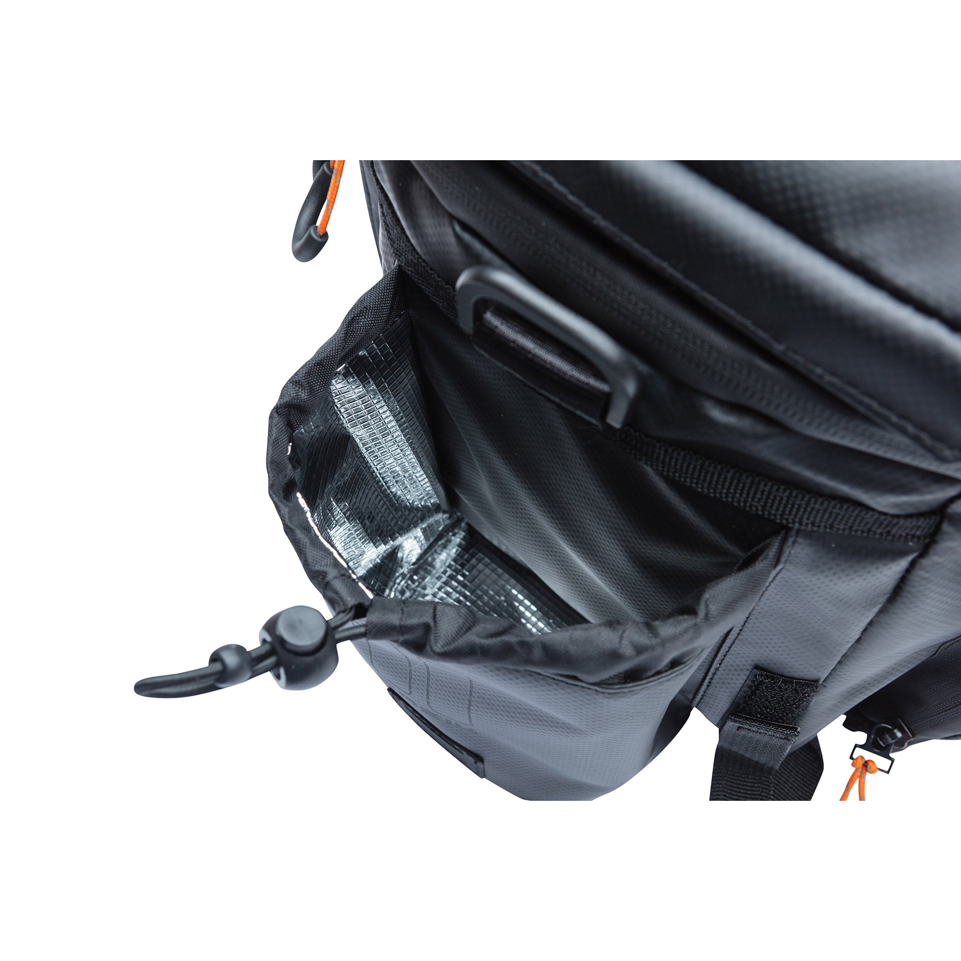 Basil Miles XL Pro bagagedragertas, zwart oranje, waterdicht, 9-36L, geschikt voor elektrische fietsen