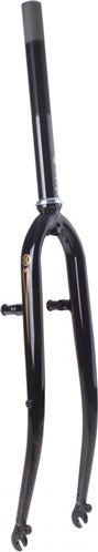 Fourche avant 28 avec tube de direction 1 1 8 - cames de frein V-brake - noir brillant