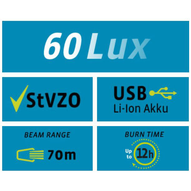 Verlichtingset VDO Eco Light M60 USB + ROOD PLUS USB