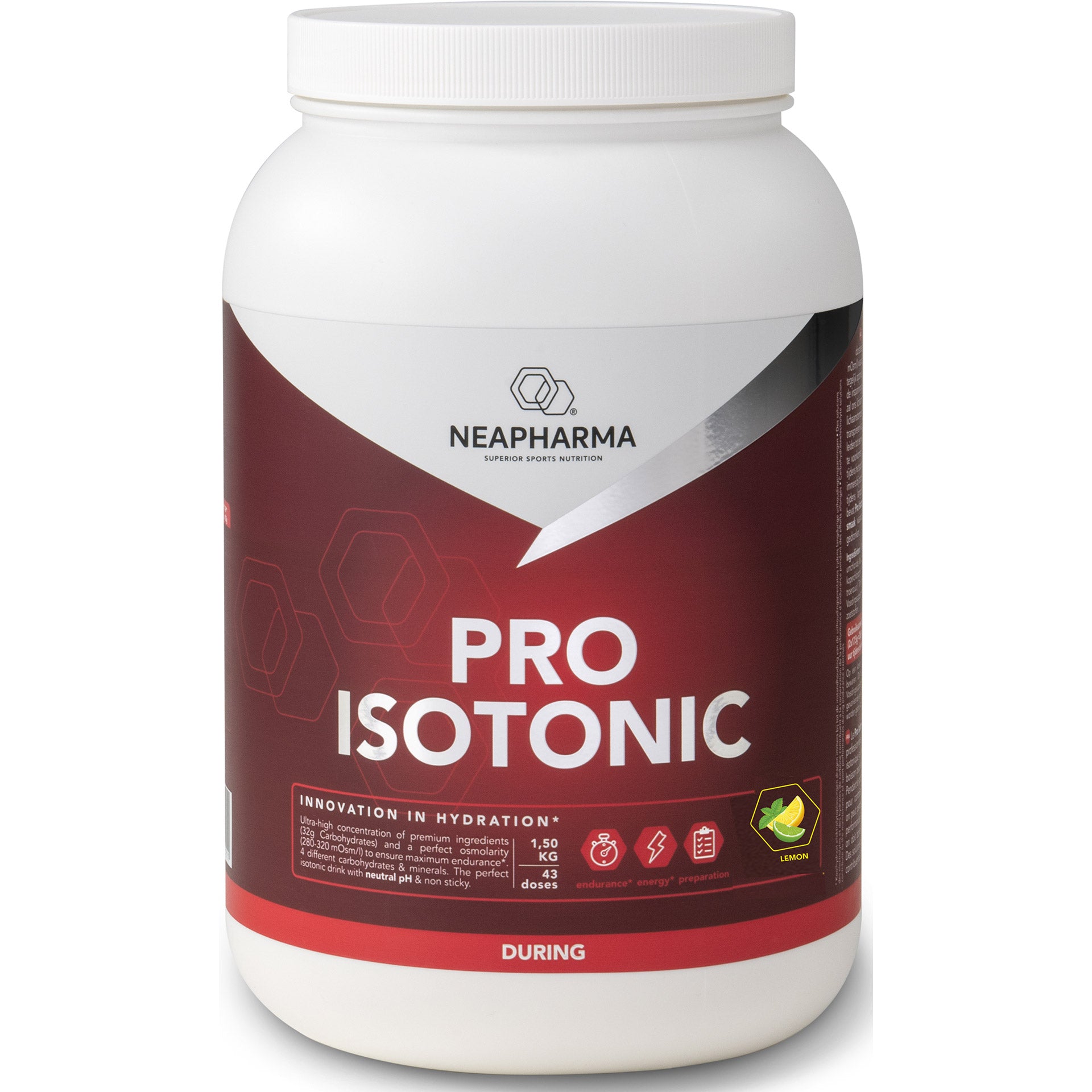 Neapharma Neapharma isotoon poeder Isotone limoen-munt pot 1,5kg