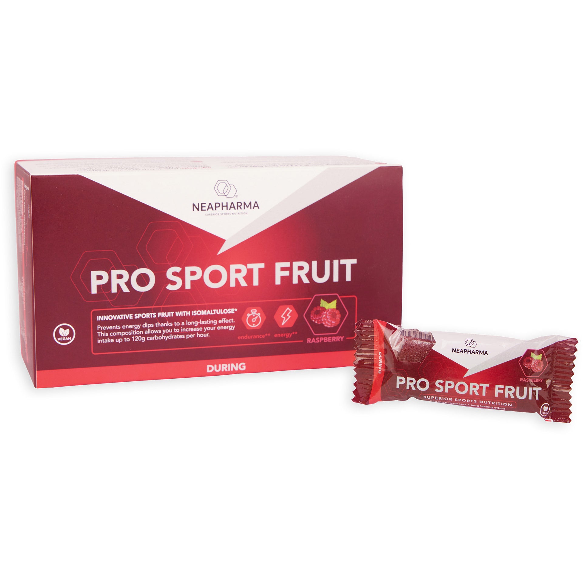 Neapharma Neapharma reep Sport Fruit framboos doosje met 15 repen