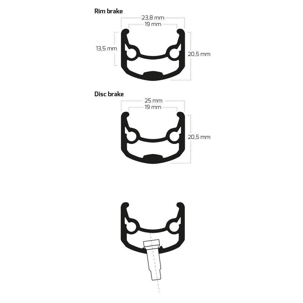 Bobike ryde velg andra 30 28 622 32g 14g cnc alu zwart