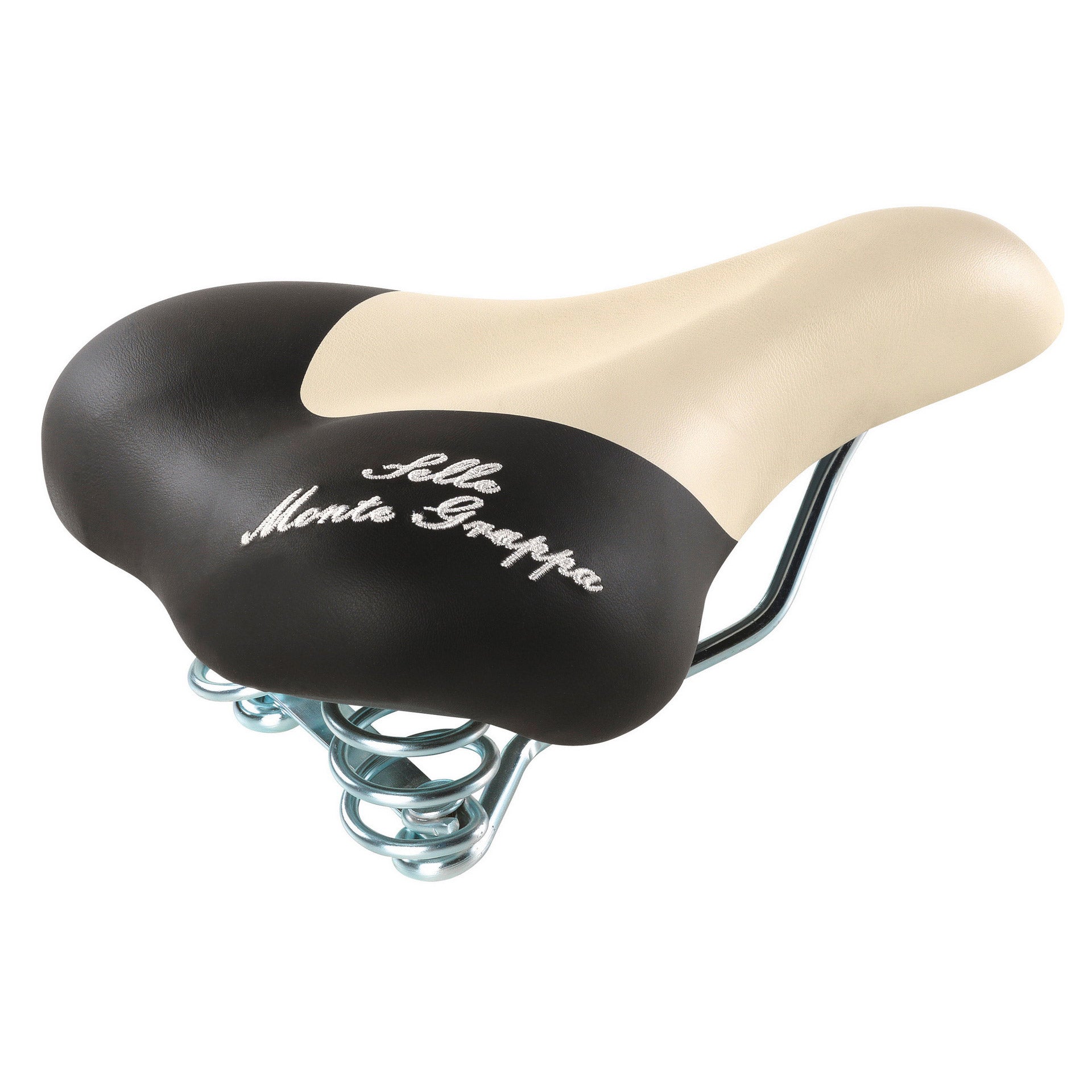 Selle monte grappa monte grappa zadel fashion met veer cream zwart