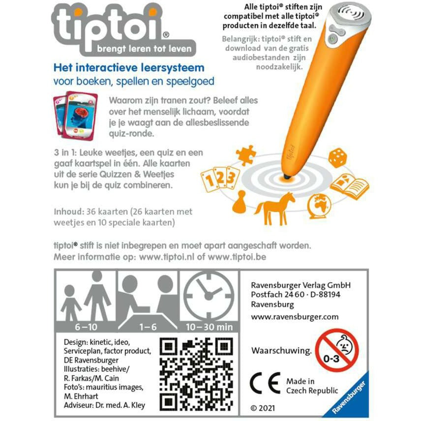 Ravensburger Tiptoi Quizzen Weetjes Menselijk lichaam