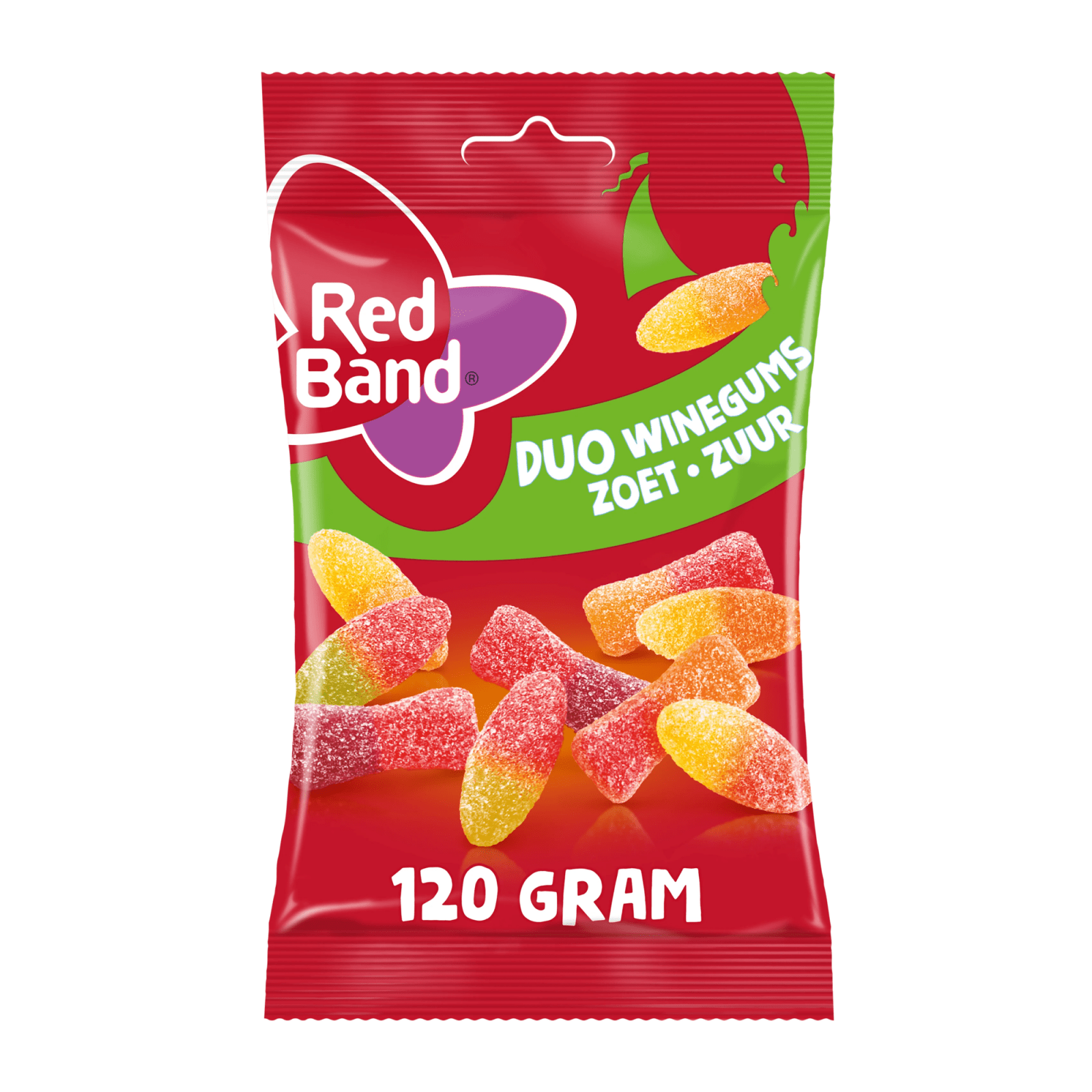 Red band duo winegums zoet zuur (12x 120gr)
